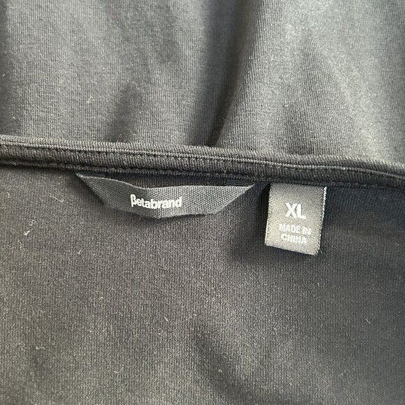 Betabrand Womens Black Asymmetrical Hem Long Sleeve Tunic Top XL Stretch Casual - Picture 3 of 7